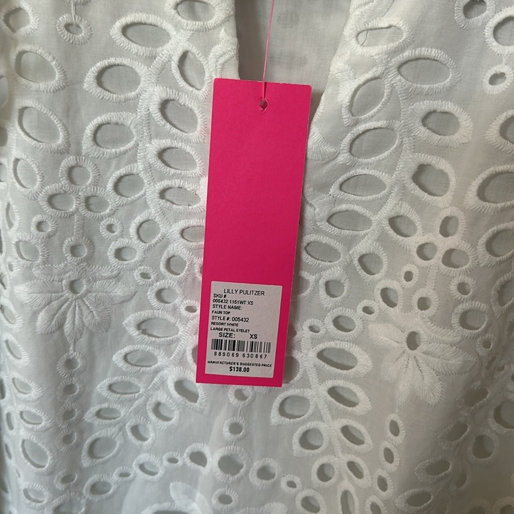Lilly Pulitzer white Faun Top xs - Picture 5 of 9